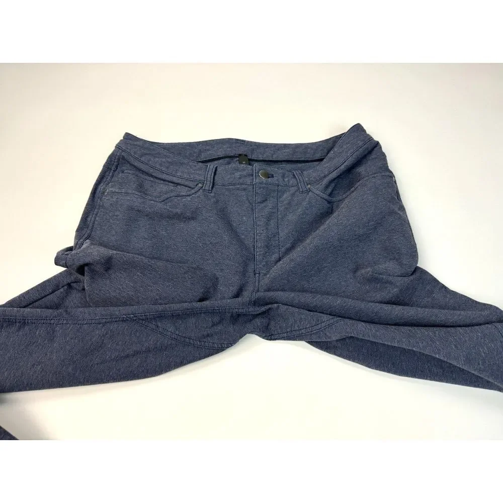 Lululemon ABC Pant Slim Tech Canvas Mens 33 EUC‎ Pockets Stretch Flat Front Blue